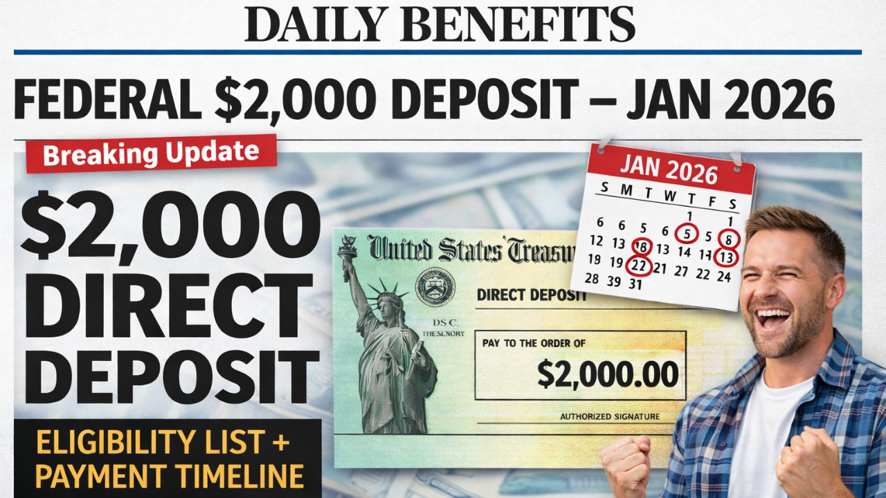 $2,000 Federal Deposit January 2026 – What You Need to Qualify & When Money Arrives