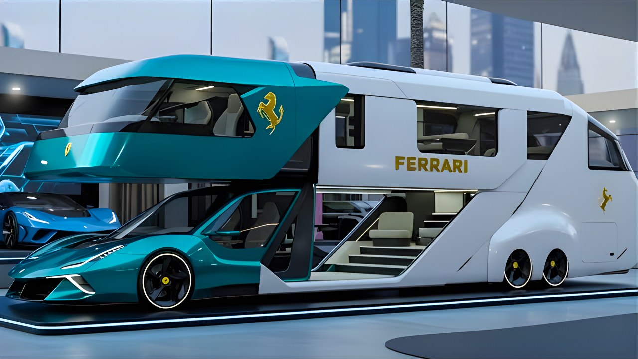 Ferrari Motorhome Concept Showcased: Sportscar Aesthetics, Luxury Suite Interior & Smart Technology